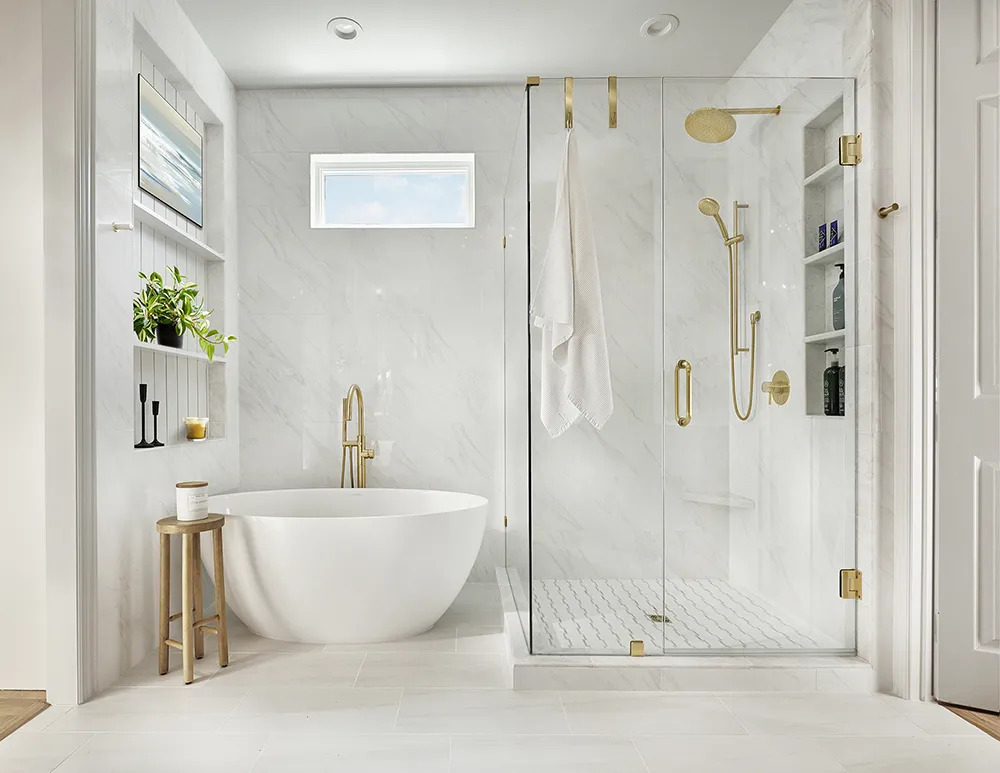Bright bathroom remodel by Euro Design Build in Dallas, TX